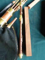 Narrow Bore Uilleann Pipes or "flat pipes"  made from  Plum wood square by ken.doyle@btinternet.com